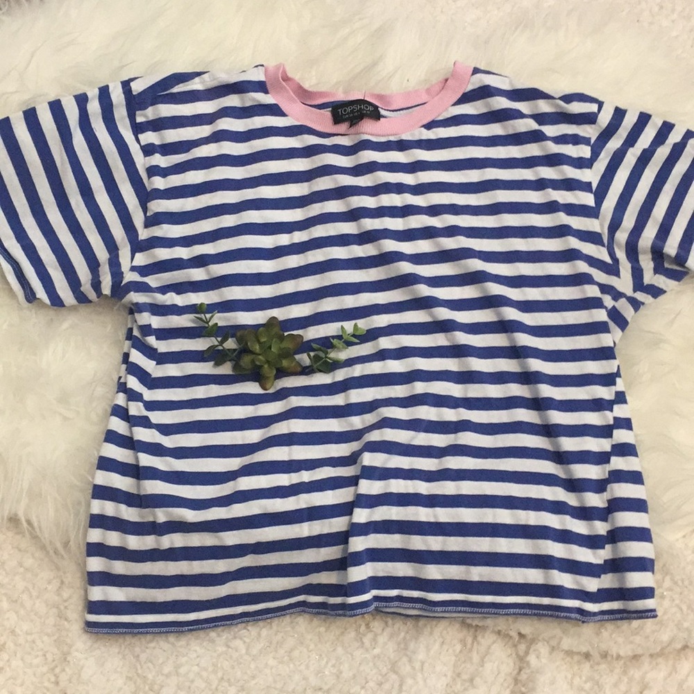 TopShop blue and white striped shirt